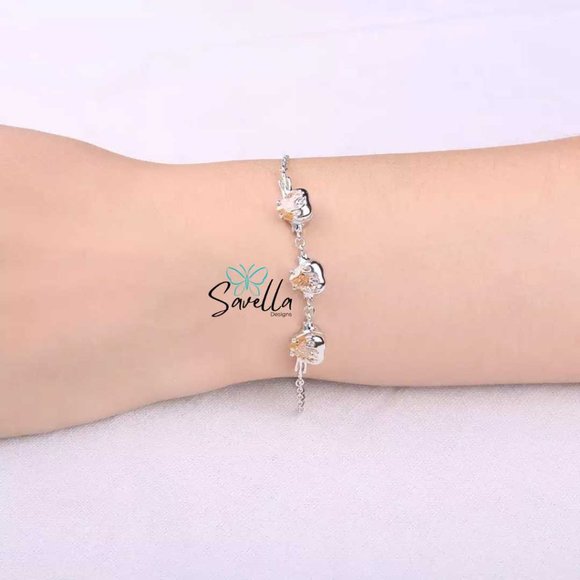 "BEE MY HONEY" SOLID STERLING 925 SILVER CINTRINE GEMSTONE BRACELET - Picture 3 of 7